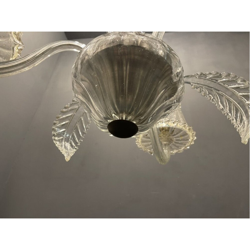 Venetian vintage Murano glass chandelier by Barovier, 1940s