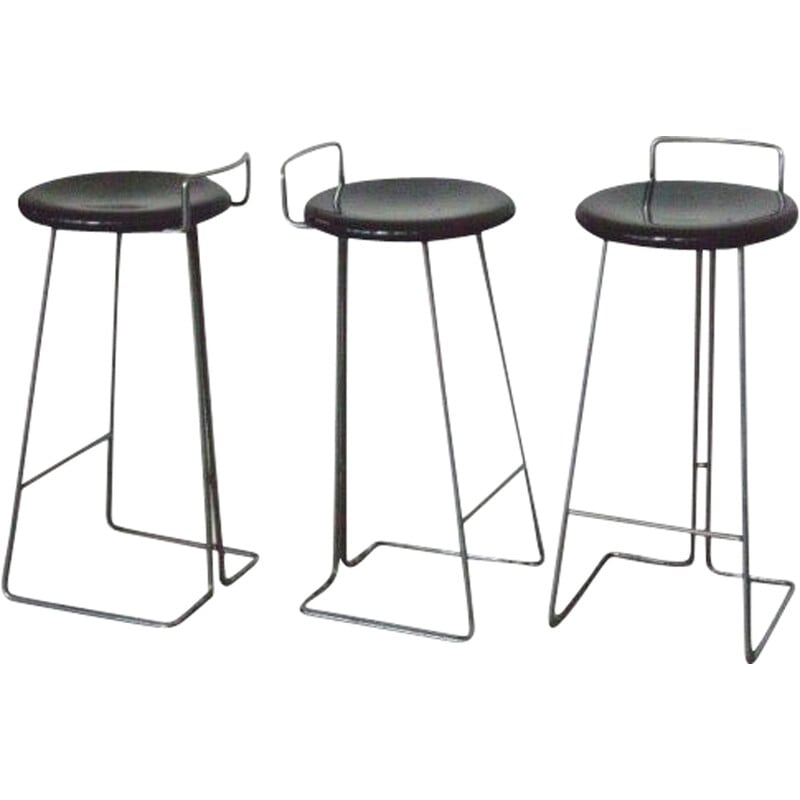 Set of 3 vintage stools by Coslin George for Dada, Italy 1970s