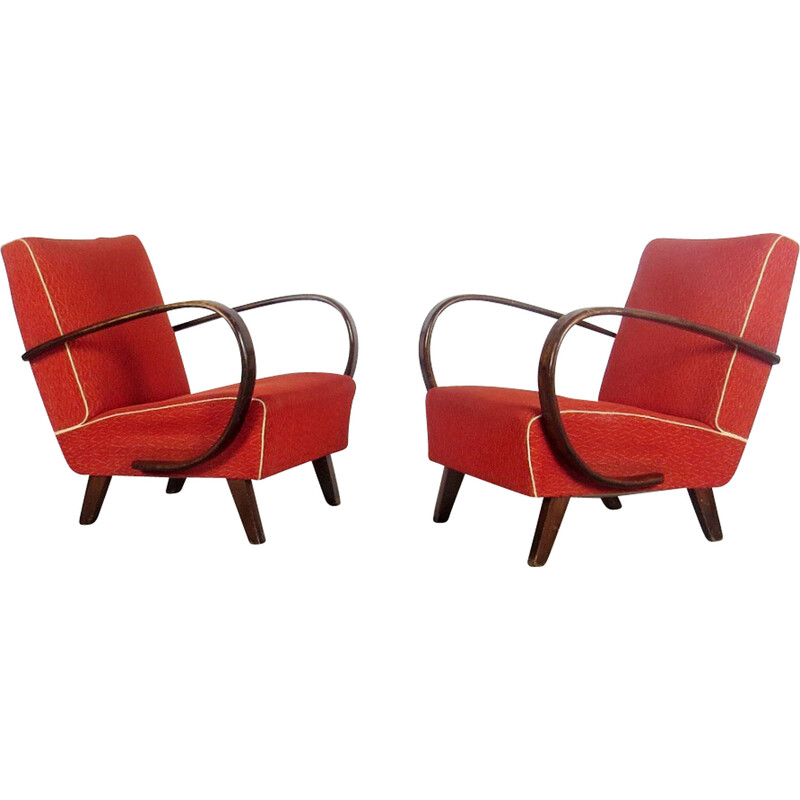 Paar vintage fauteuils van Jindřich Halabala