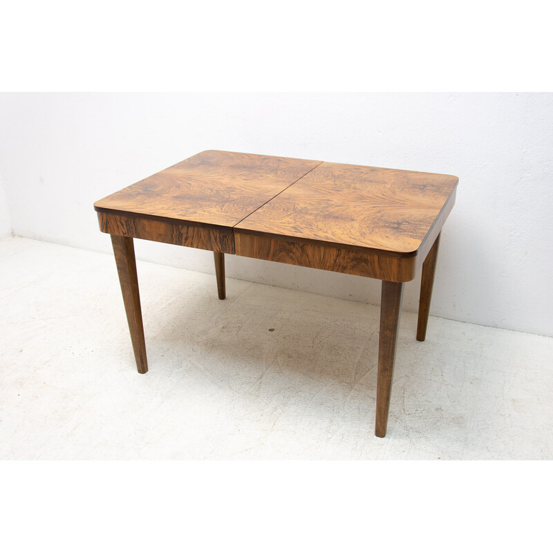 Table ajustable vintage en noyer par Jindrich Halabala, Tchécoslovaquie 1940