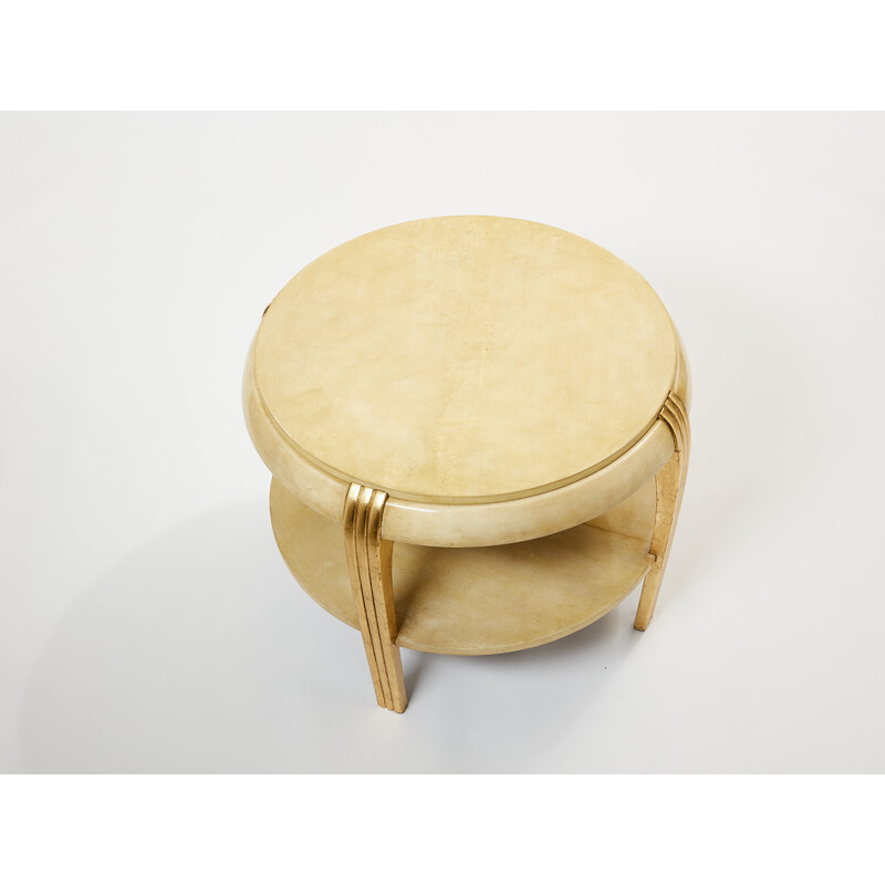 Vintage parchment side table, 1930