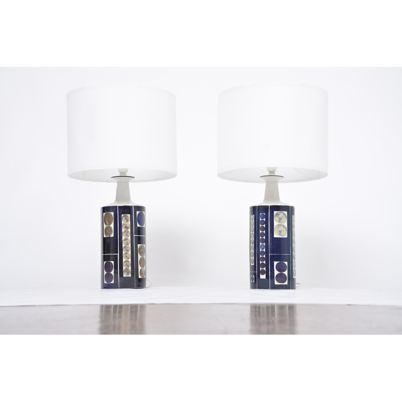 Pair of vintage Royal 7 table lamps by Ingelise Koefoed for Fog and Mørup