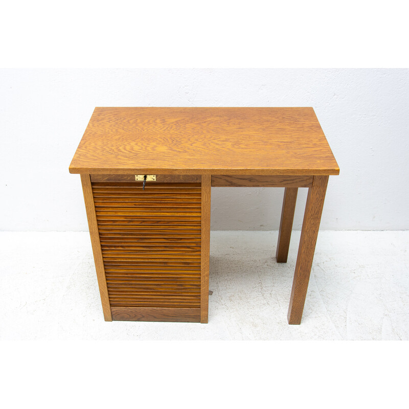 Vintage ladies roller blind writing desk, 1930s