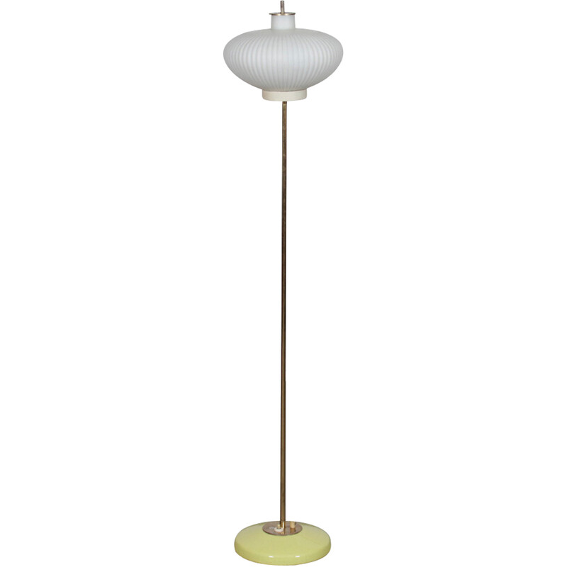 Vintage metal and glass floor lamp, 1960