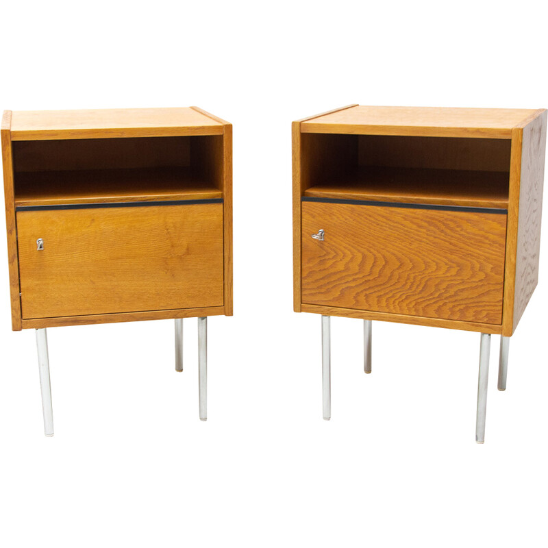 Pair of mid century night stands, Czechoslovakia 1960s