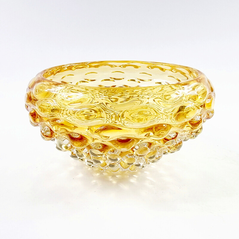 Vintage Murano glass "Lenti" bowl by Ercole Barovier for Barovier and Toso, Italy 1940s-1950s