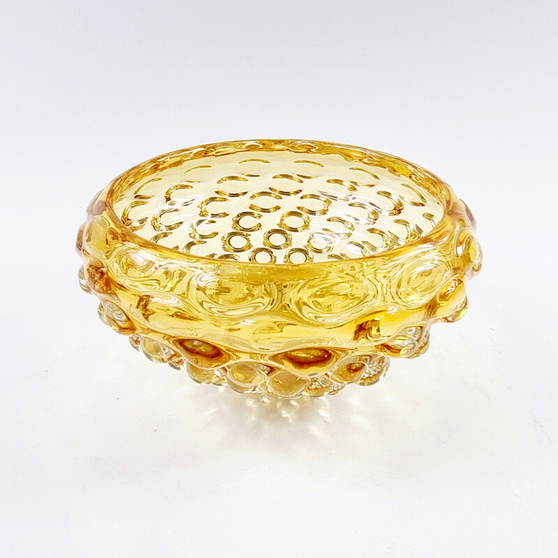 Vintage Murano glass "Lenti" bowl by Ercole Barovier for Barovier and Toso, Italy 1940s-1950s