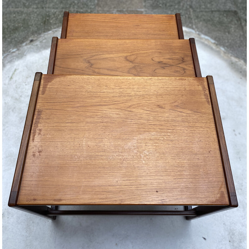 Vintage rosewood nesting tables by Mogens Kold, Denmark 1960