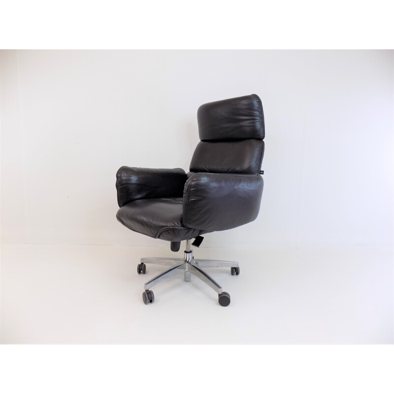 Vintage leather office chair by Otto Zapf for Topstar