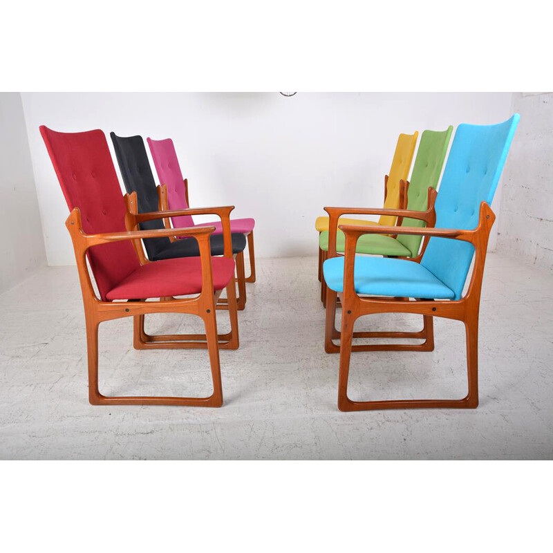 Conjunto de 6 cadeiras vintage de Vamdrup Stolefabrik, Dinamarca 1960