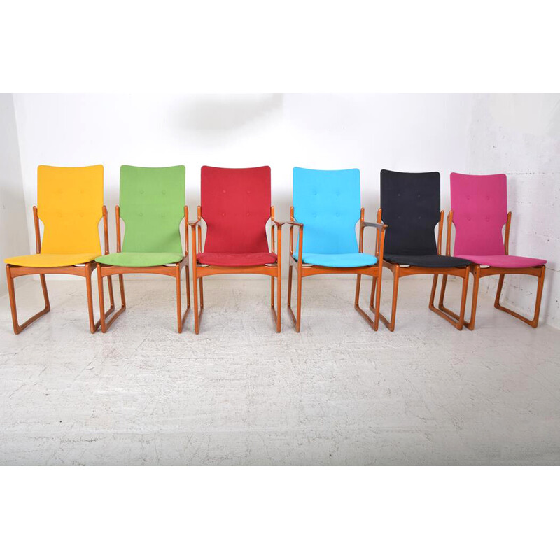 Set of 6 vintage chairs by Vamdrup Stolefabrik, Denmark 1960