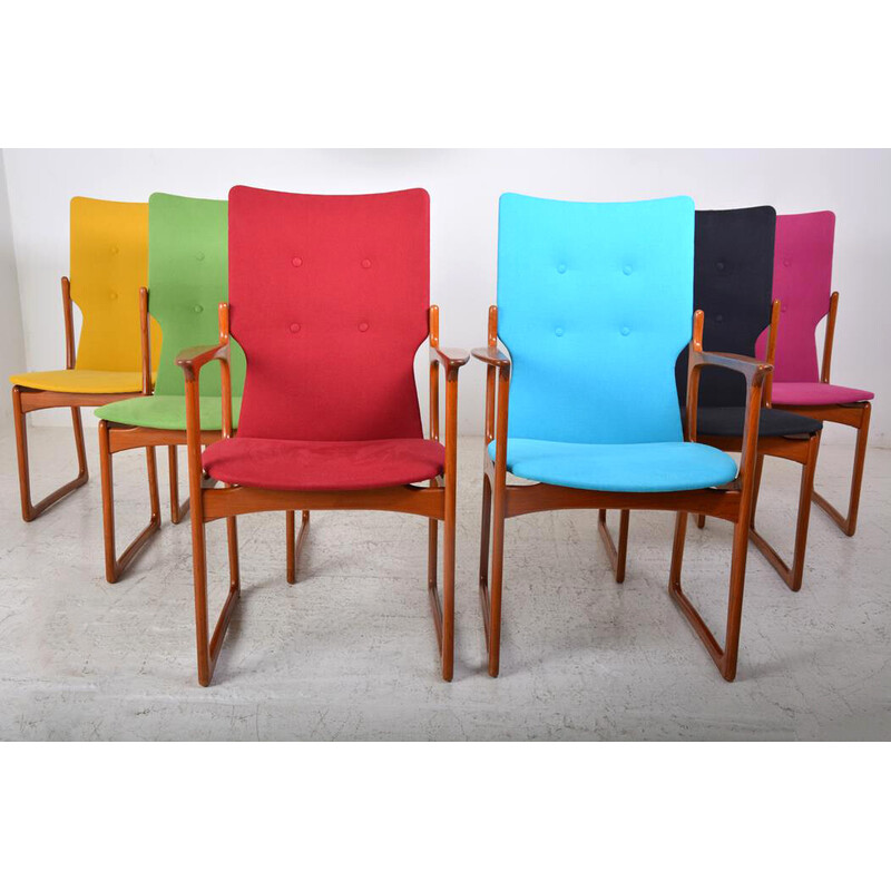 Set of 6 vintage chairs by Vamdrup Stolefabrik, Denmark 1960