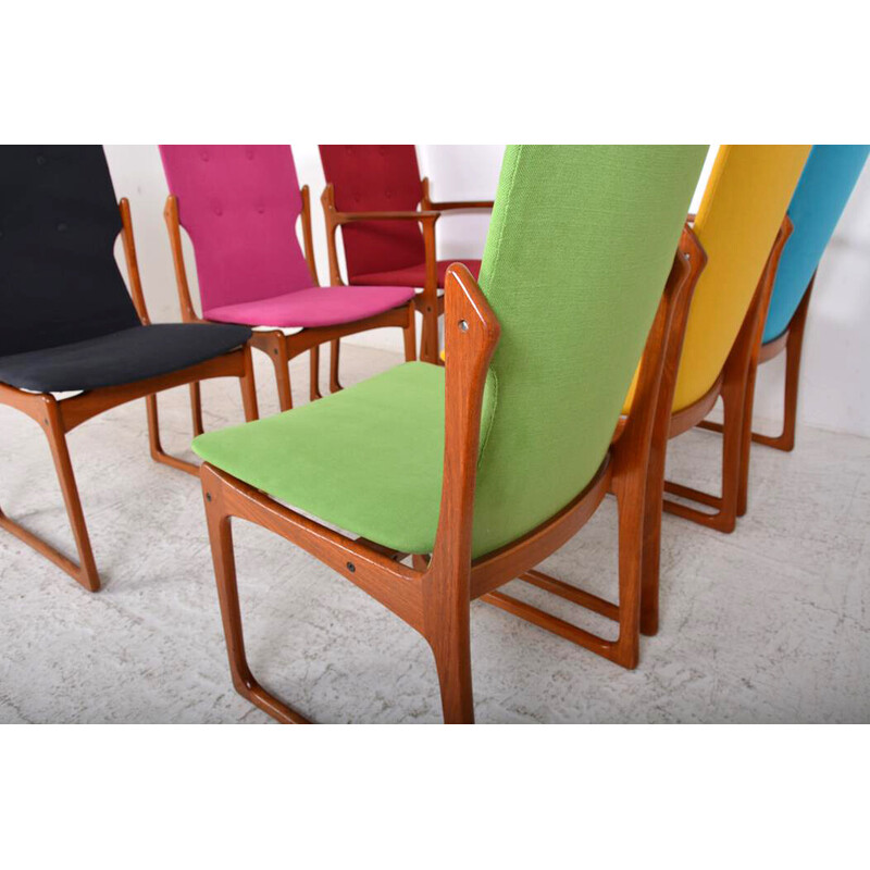 Set van 6 vintage stoelen van Vamdrup Stolefabrik, Denemarken 1960