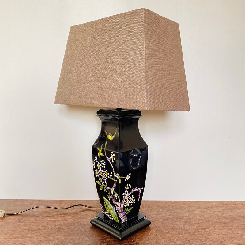 Lampe de table vintage en faïence d'art de Rodez
