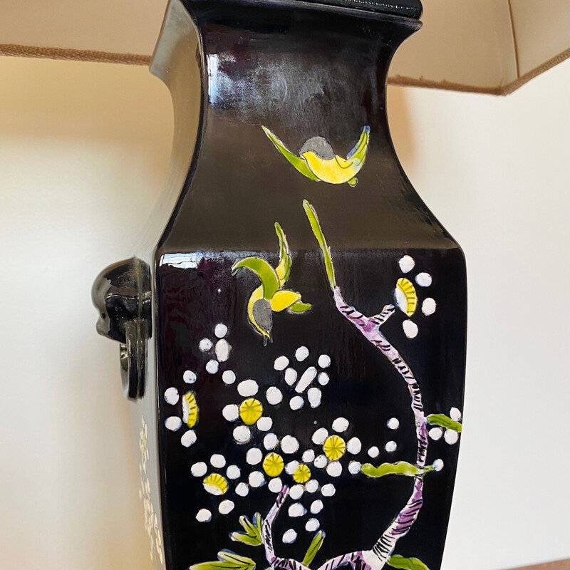 Lampe de table vintage en faïence d'art de Rodez