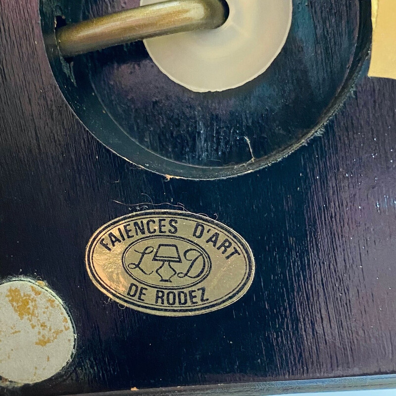 Vintage faience d'art de Rodez table lamp