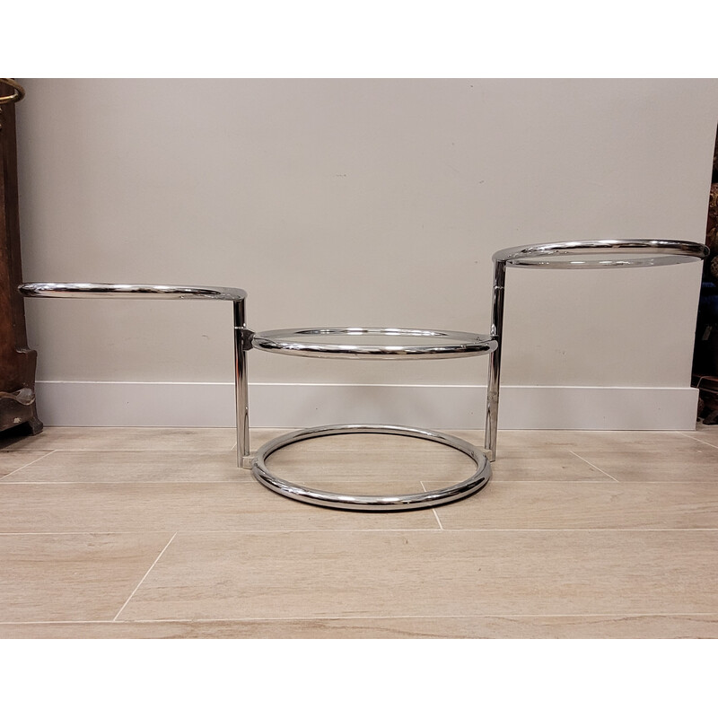 Vintage chrome plated tubular metal coffee table by Milo Baughman
