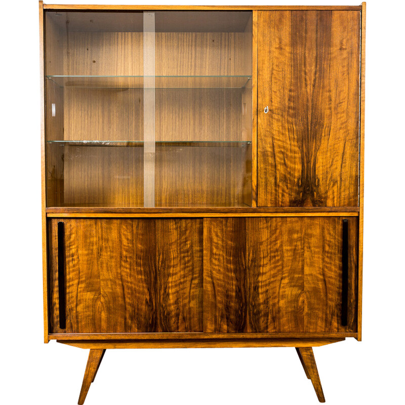 Vintage 1/12 Share Tweet Pinterest walnut display cabinet by Słupskie Fabryki Mebli, 1960s