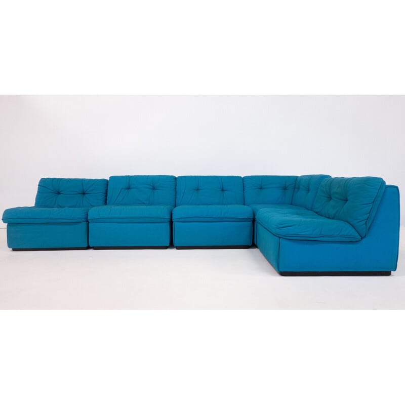 Mid-century blue modular sofa, Italy 1960s