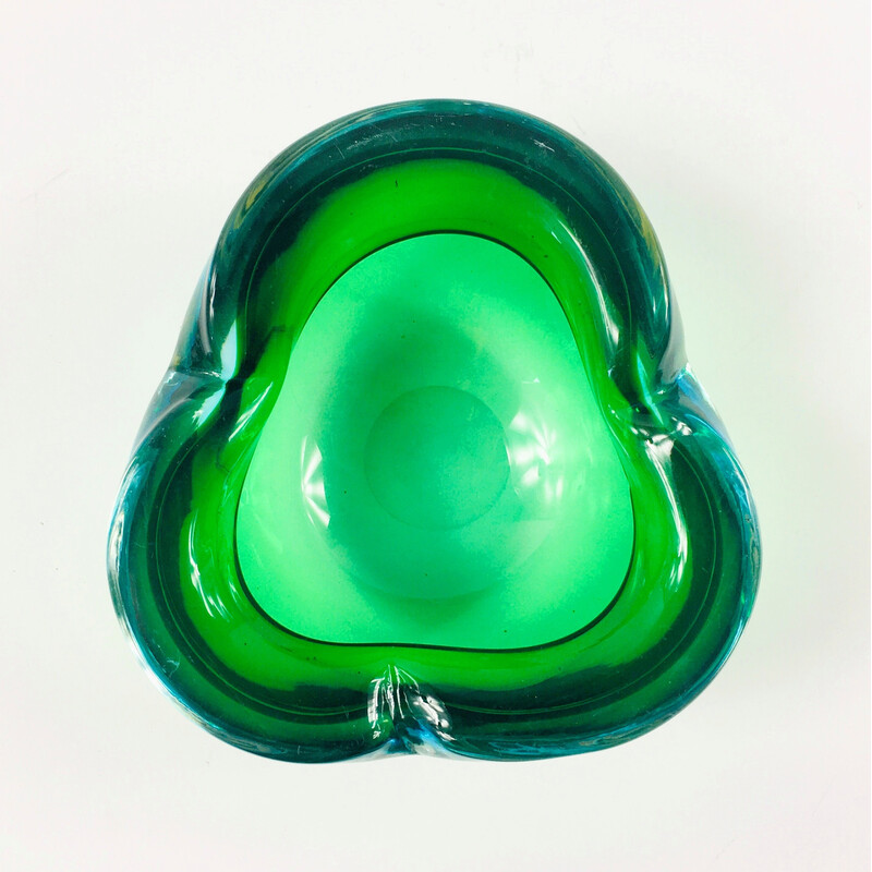 Mid-century Sommerso Murano glass bowl by Flavio Poli, Italy 1960s