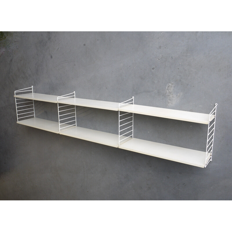 Vintage wall shelving unit by Nisse Strinning for String Ab, 1960s