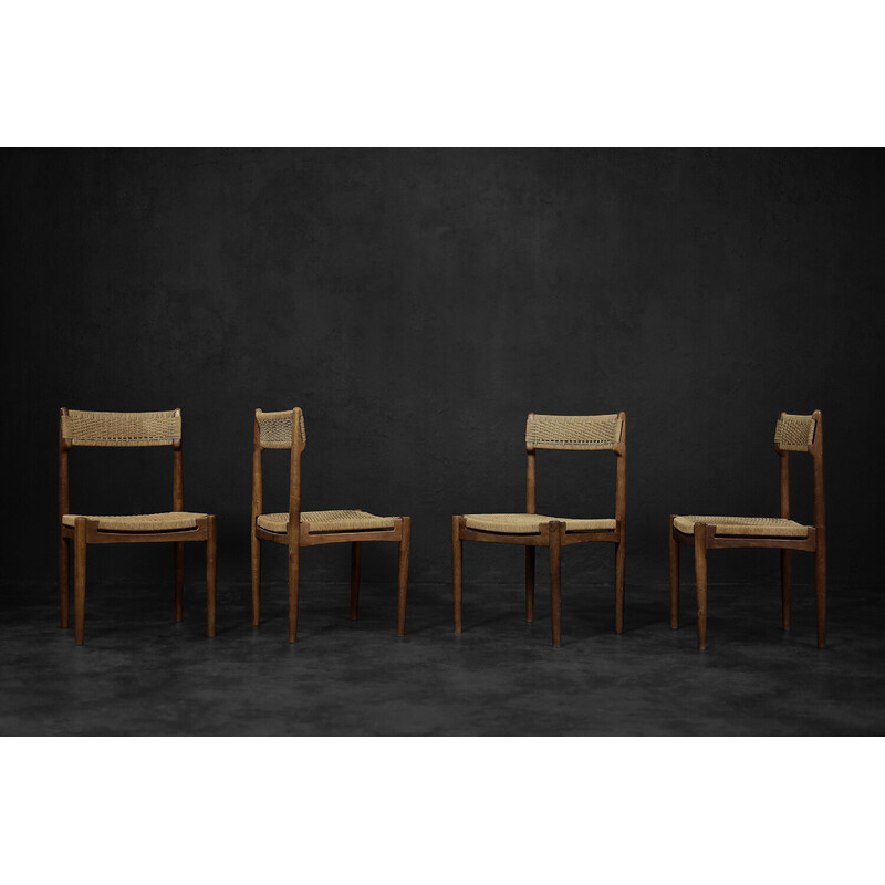 Set of 4 mid-century Scandinavian dining chairs by E.Knudsen for K. Knudsen and Son, 1952