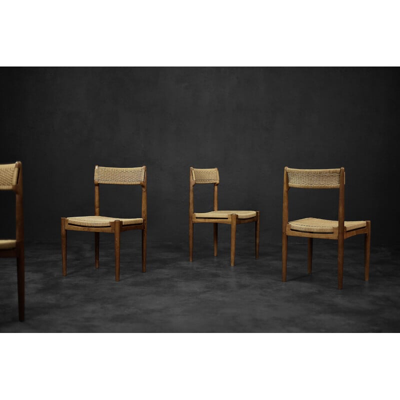 Set of 4 mid-century Scandinavian dining chairs by E.Knudsen for K. Knudsen and Son, 1952