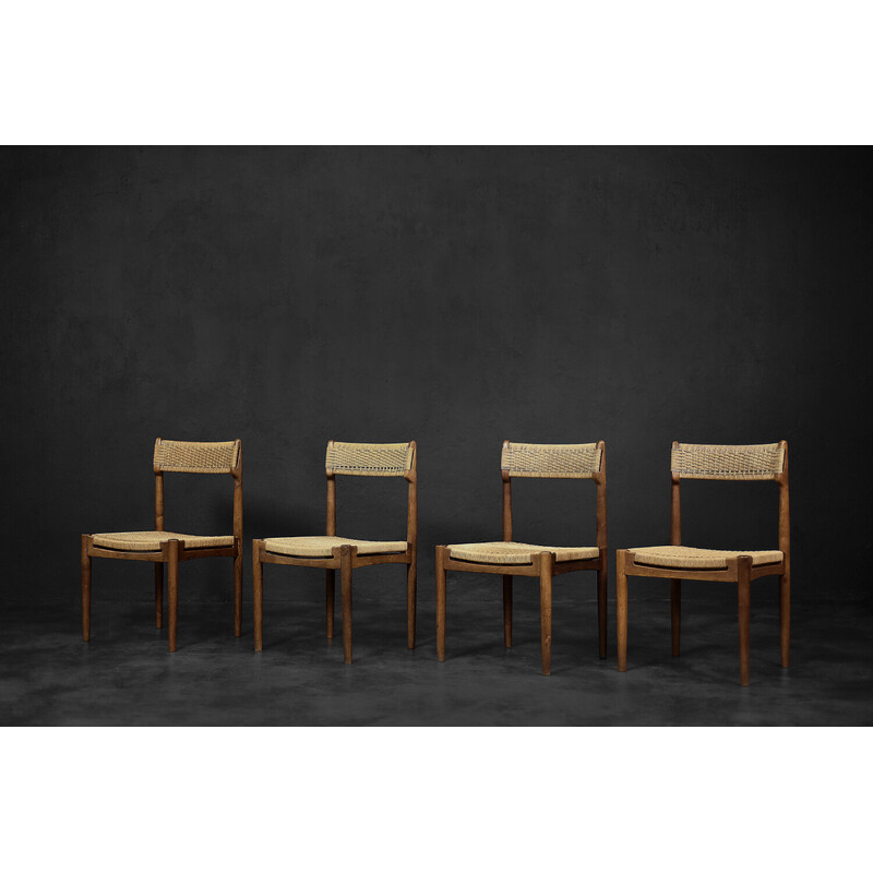 Set of 4 mid-century Scandinavian dining chairs by E.Knudsen for K. Knudsen and Son, 1952