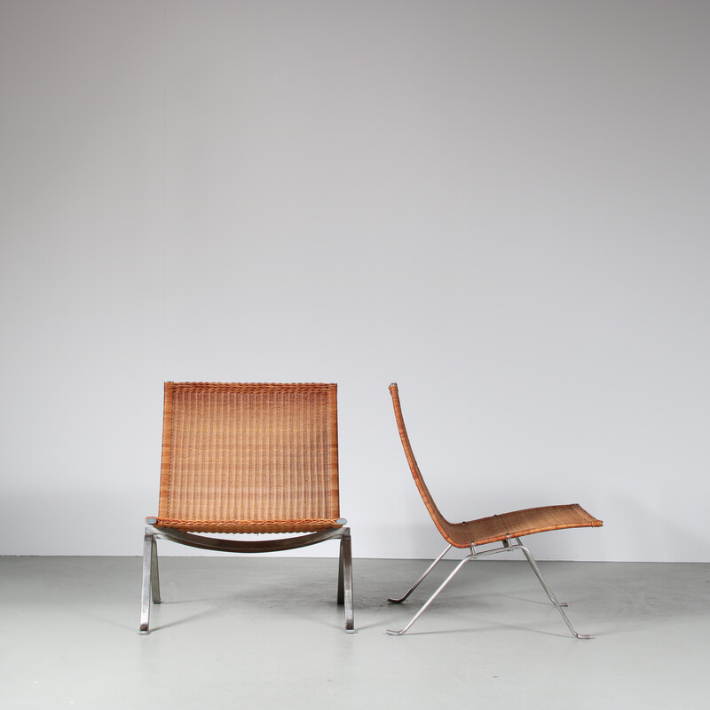 Paire de fauteuils vintage Pk22 de Poul Kjaerholm pour Kold Christensen, Danemark 1950