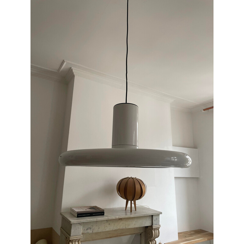 Vintage white Lita pendant lamp, France 1970