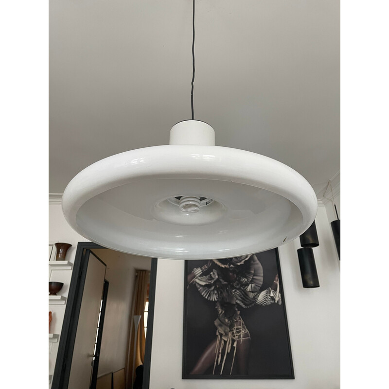 Vintage witte Lita hanglamp, Frankrijk 1970