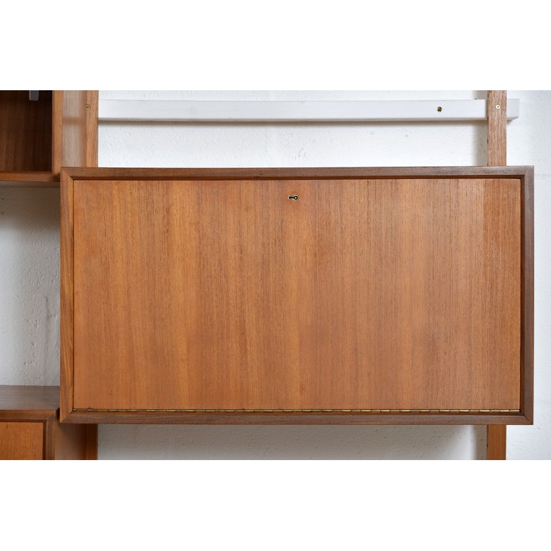 Estantería modular danesa vintage de 4 estantes en teca Royal System, Poul Cadovius, años 50