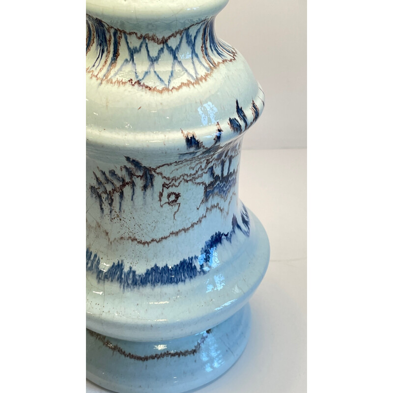Vintage-Lampe aus blauer Keramik