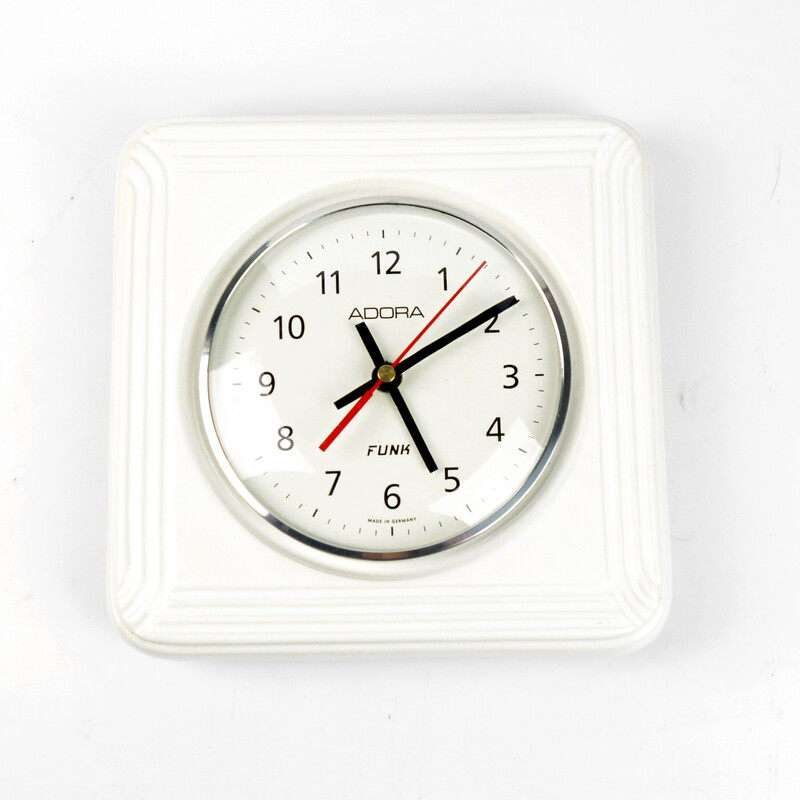 Vintage ceramic wall clock by Adora Funk, Germany 1980s