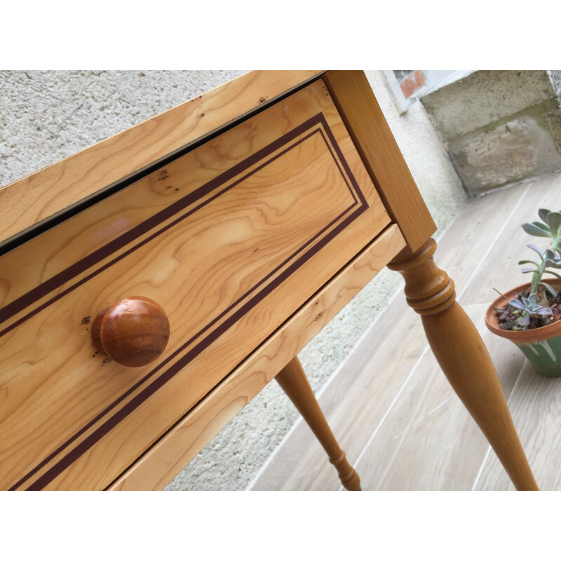 Table de chevet vintage en formica et bois