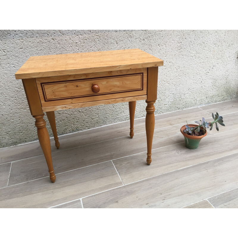 Table de chevet vintage en formica et bois