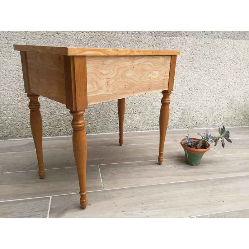 Table de chevet vintage en formica et bois