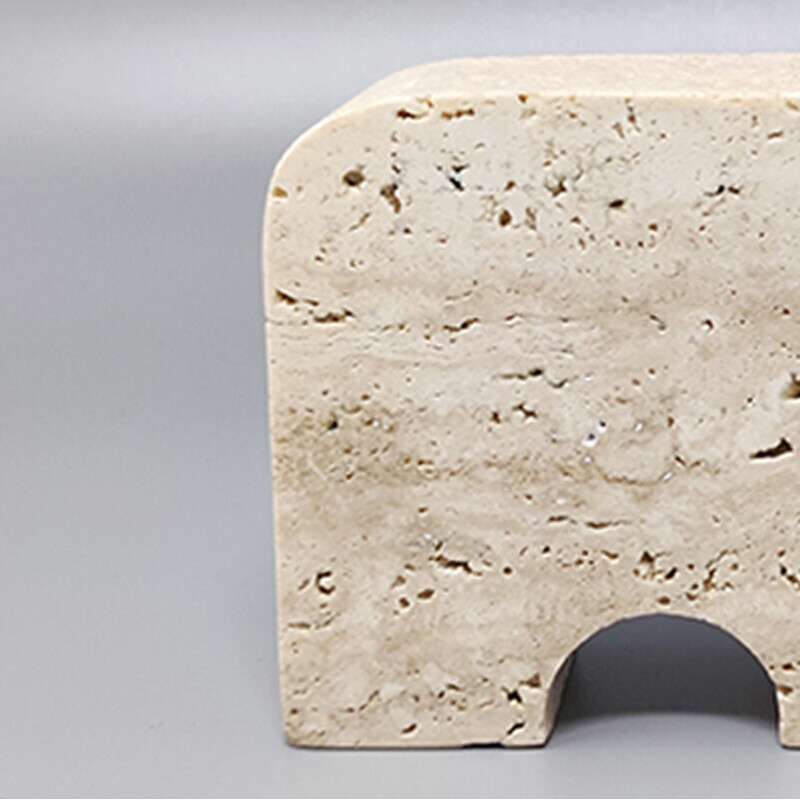 Vintage travertine rhinoceros sculpture by Enzo Mari for F.lli Mannelli, 1970s