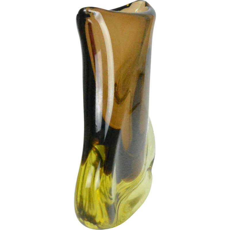 Vintage vase in glass by M. Klinger and Železny Brod Sklo, Czechoslovakia 1960s