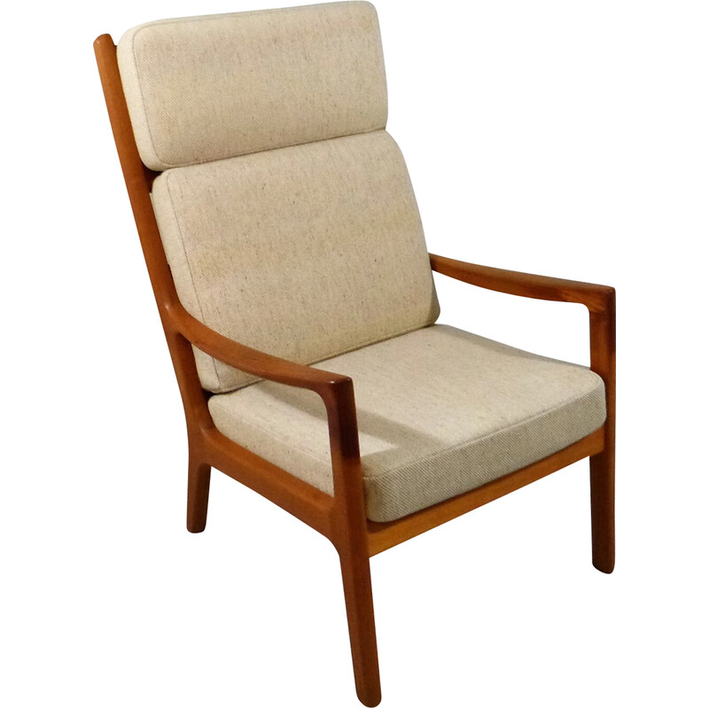 Vintage Senator fauteuil met hoge rugleuning van Ole Wansher voor Poul Jeppesen, Denemarken 1960