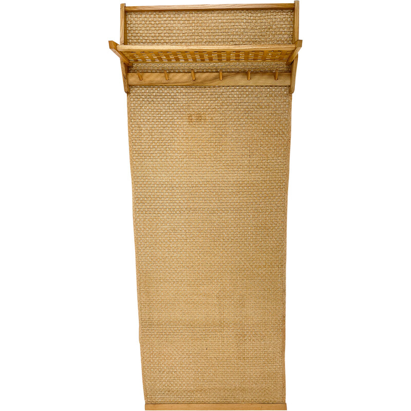 Mid-eeuwse opvouwbare wandkapstok van riet, 1970