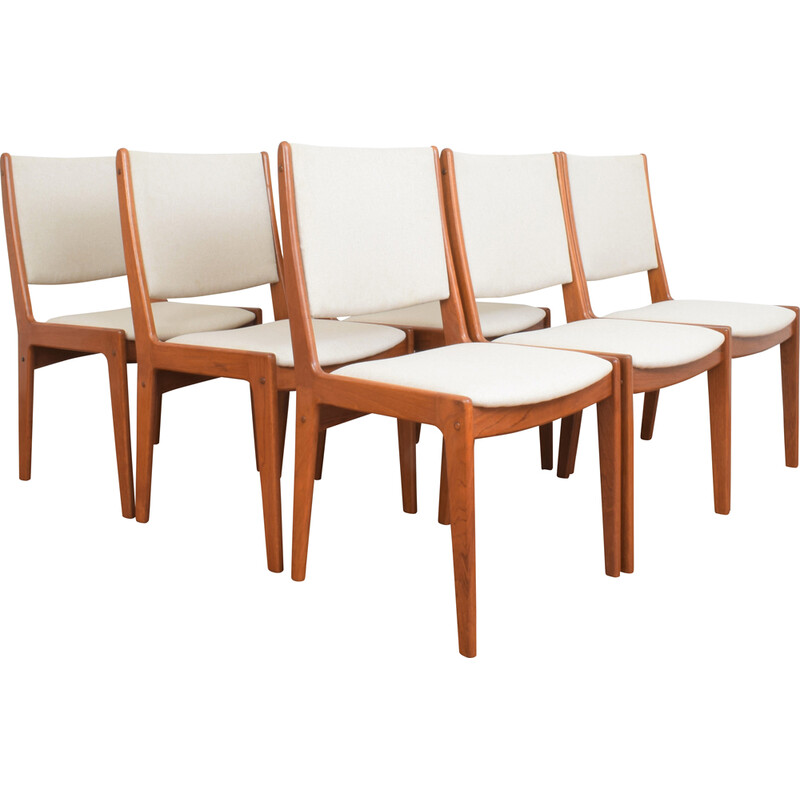 Set of 6 mid-century Danish teak dining chairs by Johannes Andersen, 1960s