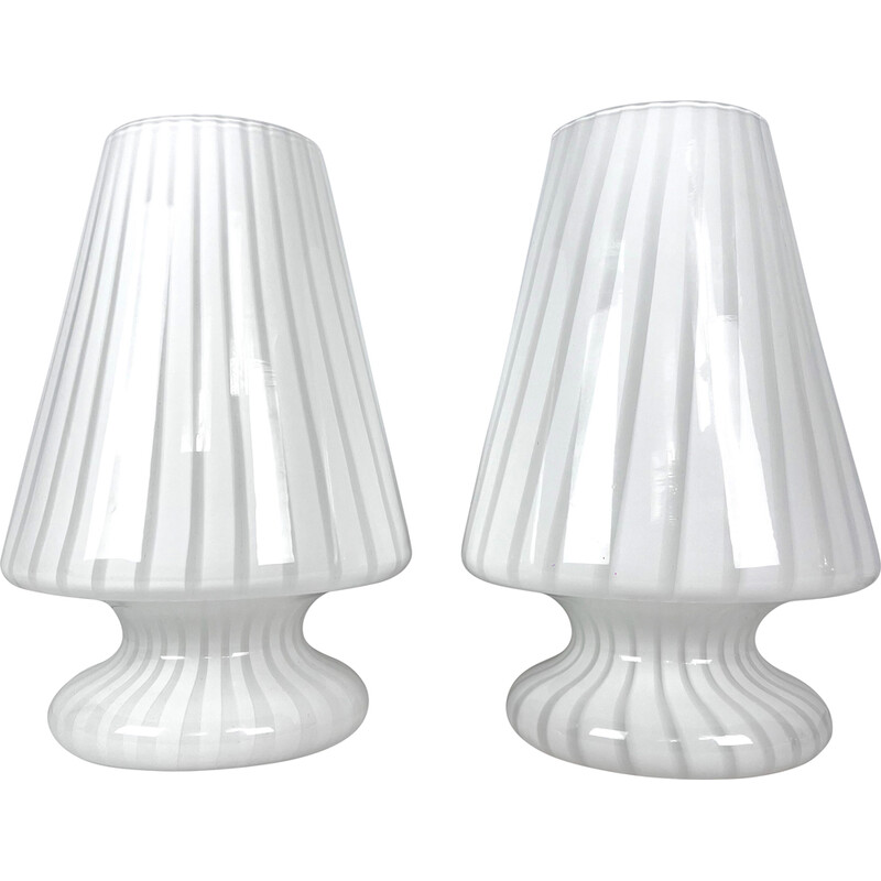 Pair of vintage postmodern Murano glass table lamps, 1970s