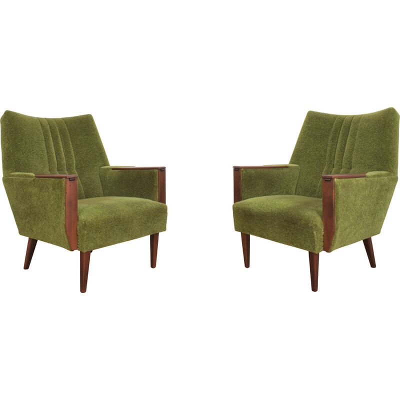 Pair of mid-century Danish teak armchairs, 1960s