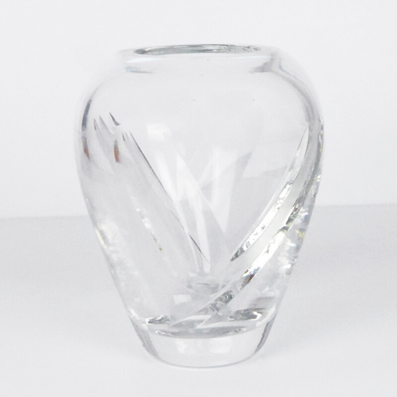 Vase vintage en cristal de Royal Doulton, UK 1980