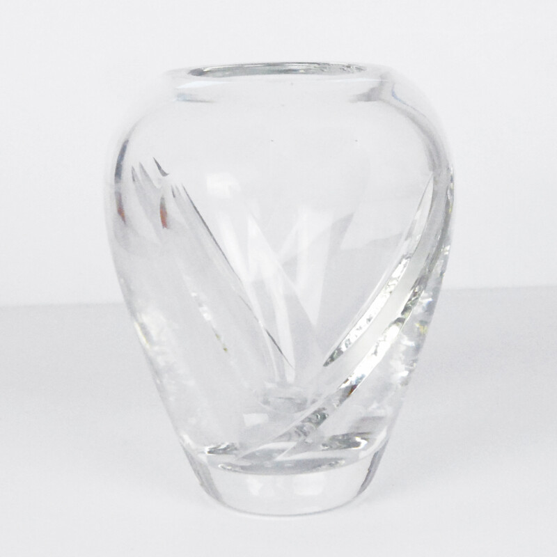 Vintage crystal vase by Royal Doulton, UK 1980s
