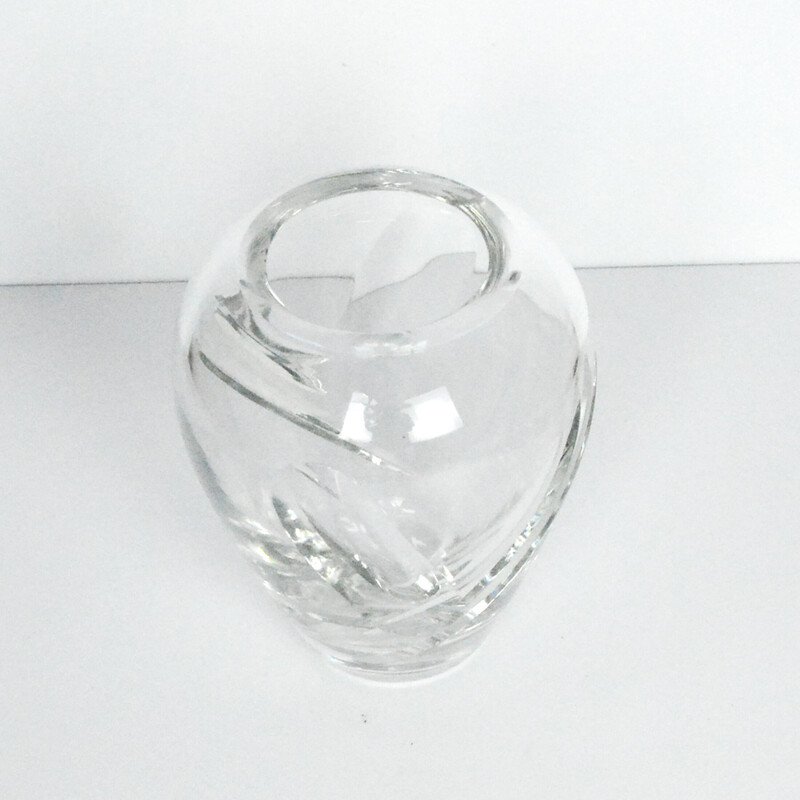 Vintage crystal vase by Royal Doulton, UK 1980s