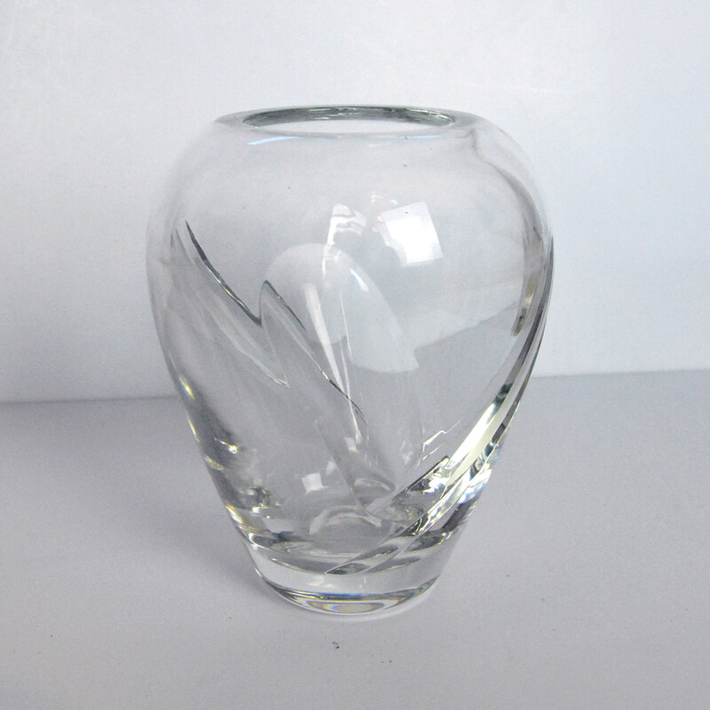 Vase vintage en cristal de Royal Doulton, UK 1980