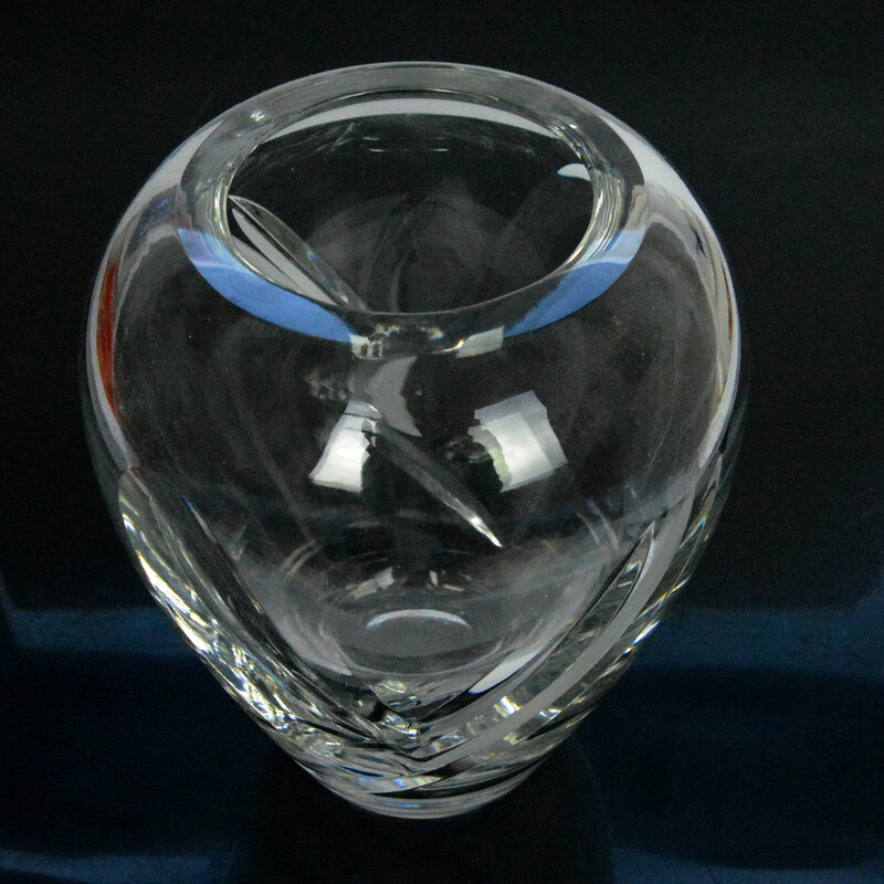 Vintage crystal vase by Royal Doulton, UK 1980s