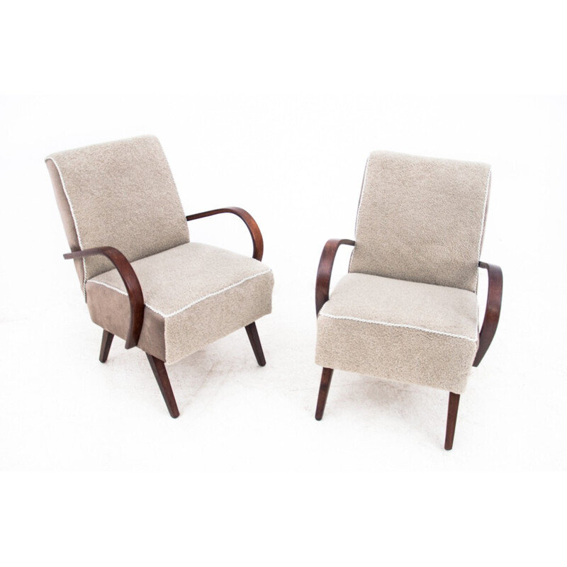 Pair of vintage Art Deco armchairs, Czech Republic 1930s